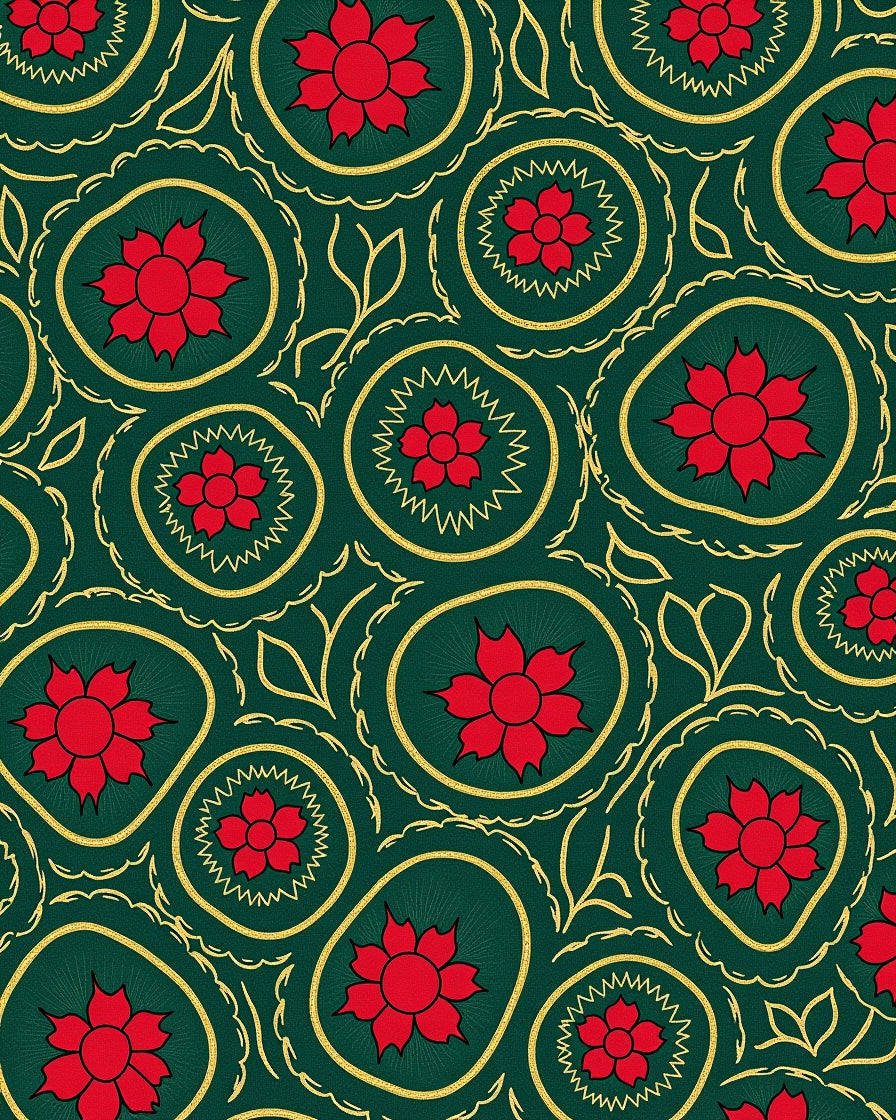 Emerald Red Floral Medallion Radiance Rug