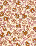 Brown Red Swirl Gingerbread Cookies Rug