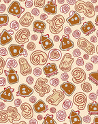 Brown Red Swirl Gingerbread Cookies Rug