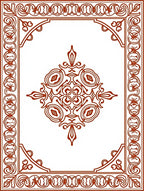 Ornate Brown Centerpiece Border Rug