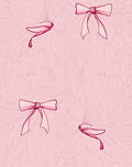 Pink Bows Whimsical Swirl Rug