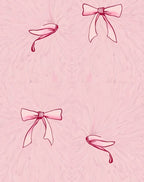 Pink Bows Whimsical Swirl Rug