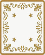 Ornate Golden Snowflake Border Rug