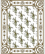 Elegant Olive Green Floral Scroll Rug