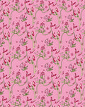 Pink Floral Vine Swirl Rug
