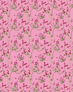 Pink Floral Vine Swirl Rug