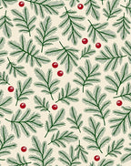 Forest Green Pine Sprig Berry Rug