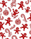 Red Gingerbread Candy Cane Swirls Rug
