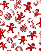 Red Gingerbread Candy Cane Swirls Rug