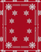 Red White Crystal Starlet Border Rug