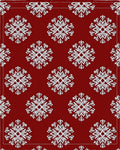 Crimson White Snowflake Repeating Pattern Rug