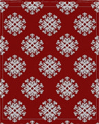 Crimson White Snowflake Repeating Pattern Rug