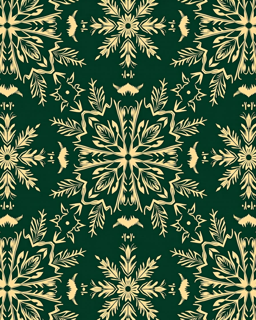 Deep Green Golden Starburst Bloom Rug