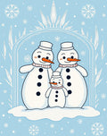 Winter Family Snowmen Frosty Wonderland Rug