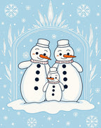 Winter Family Snowmen Frosty Wonderland Rug