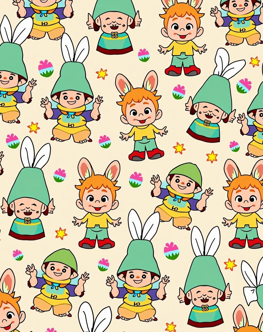 Joyful Bunny Children Spring Celebration Rug