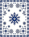 Dark Blue Snowflake Medallion Collection Rug