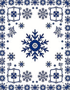 Dark Blue Snowflake Medallion Collection Rug