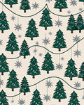 Cream Emerald Pine Snowflake Garland Rug
