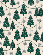 Cream Emerald Pine Snowflake Garland Rug