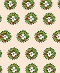 Festive Snowman Wreath Circle Repeats Rug