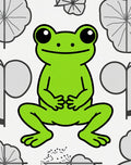 Whimsical Green Frog Lily Pad Rug