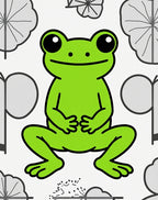 Whimsical Green Frog Lily Pad Rug