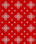 Red White Snowflake Tile Rug