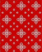 Red White Snowflake Tile Rug