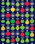 Holiday Baubles and Snowflakes Rug