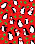 Festive Red Penguin Scatterground Rug