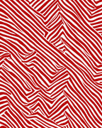Bold Red Striped Abstract Rug