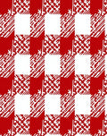 Bold Red Abstract Checkered Rug