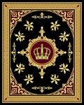 Regal Gold Crown Black Burgundy Rug