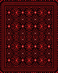 Crimson Filigree Floral Repeat Overlay Rug