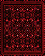 Crimson Filigree Floral Repeat Overlay Rug