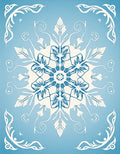 Winter Blue Mandala Snowflake Rug