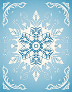 Winter Blue Mandala Snowflake Rug