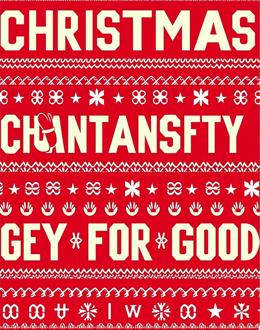 Christmas Red Festive Mittens Rug
