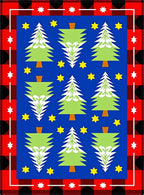 Red Buffalo Plaid Christmas Tree Stars Rug
