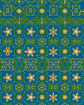 Emerald Gold Blue Medallion Rug