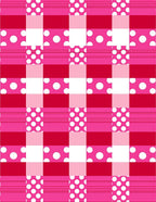 Pink Red Polka Dot Gingham Rug