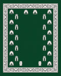 Emerald Green Tribal Crest Square Rug
