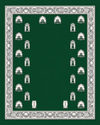 Emerald Green Tribal Crest Square Rug