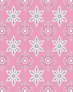 Pink Floral Snowflake Medallion Repeat Rug