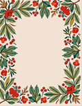 Red Berry Branch Foliage Border Rug