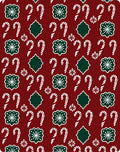 Crimson Candy Cane Snowflake Garland Rug