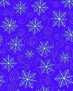 Electric Blue Winter Snowflake Swirls Rug