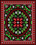 Bold Red Emerald Floral Medallion Rug