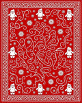 Happy red Santa with snowflake swirls Rug